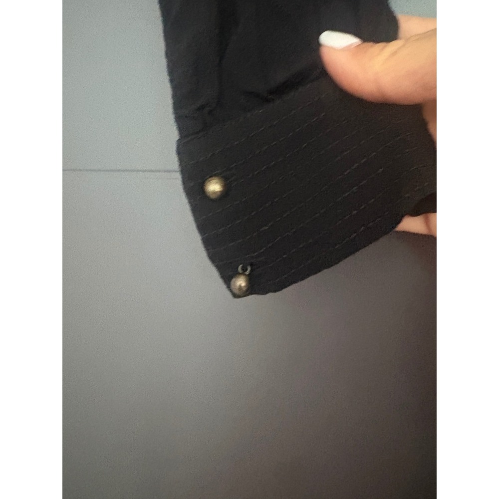 Banana Republic Womens Black Long Sleeve V-Neck Belted Mini Dress Size 4 Pockets - Picture 4 of 6